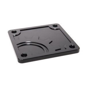 Builtright Receptacle Cover, Use to Replaces the Boring Plastic Cover IN the Bed, Black, Aluminum – 110014