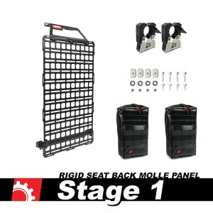 Builtright Molle Cargo Panel, Tech Plate, Seat Back Mount, Screw on, Powder Coated, Textured Black, Steel – 111020