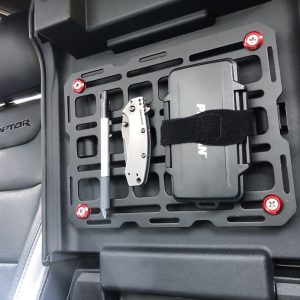Builtright Molle Cargo Panel, Tech Plate, Center Console Mount, Screw on, Powder Coated, Textured Black, Steel – 201011