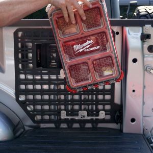 Builtright Molle Cargo Panel Tool Box Bracket, Use to Mount Milwaukee Packout System Into Molle Cargo Panel, Aluminum, Set of 2 – 201102