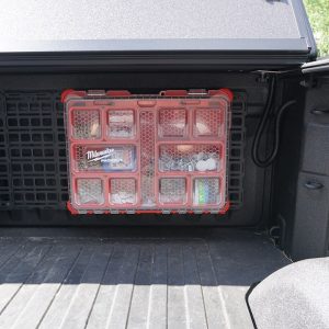 Builtright Molle Cargo Panel Tool Box Bracket, Use to Mount Milwaukee Packout System Into Molle Cargo Panel, Aluminum, Set of 4 – 201103