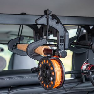 Builtright Fishing Rod Holder, The Rod Rig™, Surface Mount, Holds Single Rod, Hook and Loop Strap Style Hold, Black – MNT-500001