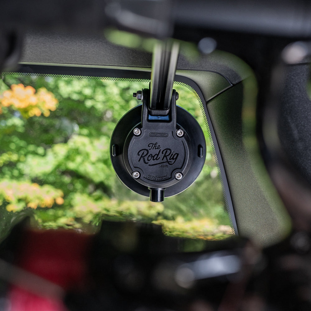 Builtright Fishing Rod Holder, The Rod Rig™, Fits Securely Inside the Car Interior Roof, Holds Five Rods, Hook and Loop Strap Style Hold – MNT-500005