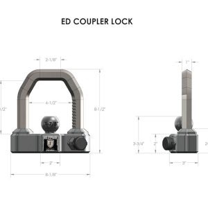 Bulletproof Trailer Coupler Lock, Extreme Duty, Ball and Clamp Style, 1 Inch Diameter Bar – EDCOUPLER