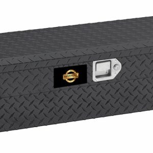 Brandit Tool Tool Box, Side Rail, Single Lid, Powder Coated Diamond Tread, Black, Aluminum – APSSM48B