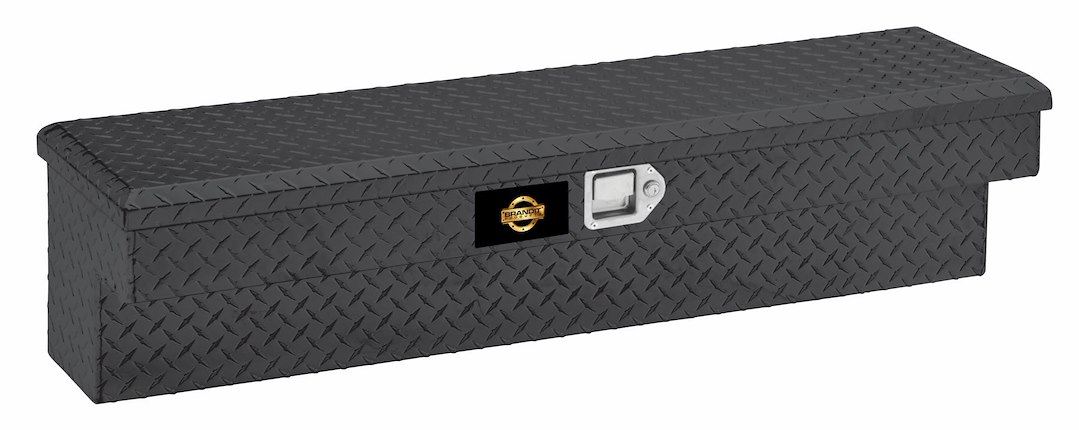 Brandit Tool Tool Box, Side Rail, Single Lid, Powder Coated Diamond Tread, Black, Aluminum – APSSM48B
