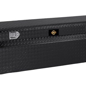 Brandit Tool Tool Box, Notched Chest Wedge, Single Lid, Powder Coated Diamond Tread, Black, Aluminum – APTBC60N
