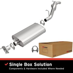 Bre Exhaust Exhaust System Kit, Direct-Fit Exhaust Series Cat-Back System, Aluminized Steel, With Muffler, 2-1/4 Inch Pipe Diameter – 106-0002