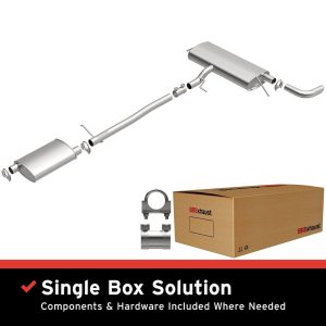 Bre Exhaust Exhaust System Kit, Direct-Fit Exhaust Series Cat-Back System, Aluminized Steel, With Mufflers, 2-1/4 Inch Pipe Diameter – 106-0020