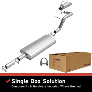 Bre Exhaust Exhaust System Kit, Direct-Fit Exhaust Series Cat-Back System, Aluminized Steel, With Mufflers, 2-1/2 Inch Pipe Diameter – 106-0047
