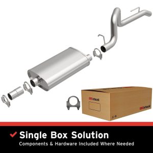 Bre Exhaust Exhaust System Kit, Direct-Fit Exhaust Series Cat-Back System, Aluminized Steel, With Muffler, 2-1/4 Inch Pipe Diameter – 106-0051