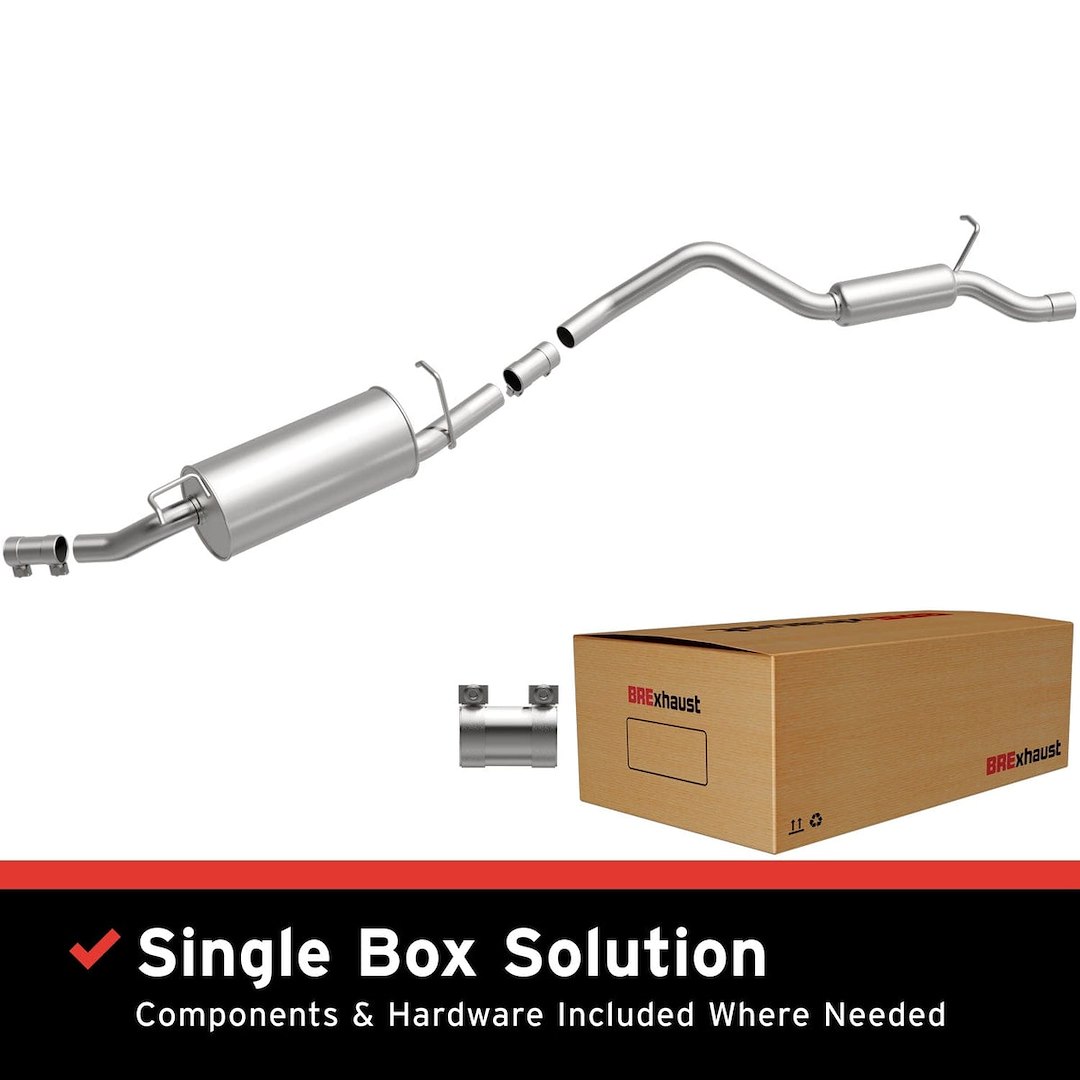 Bre Exhaust Exhaust System Kit, Direct-Fit Exhaust Series Cat-Back System, Aluminized Steel, With Mufflers, 2 Inch Pipe Diameter – 106-0107