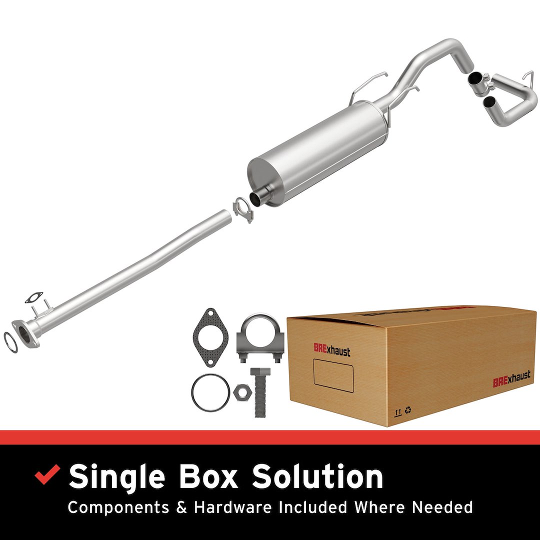 Bre Exhaust Exhaust System Kit, Direct-Fit Exhaust Series Cat-Back System, Aluminized Steel, With Muffler, 2 Inch Pipe Diameter – 106-0219