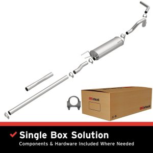Bre Exhaust Exhaust System Kit, Direct-Fit Exhaust Series Cat-Back System, Aluminized Steel, With Muffler, 2-1/2 Inch Pipe Diameter – 106-0697