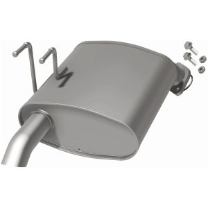 Bre Exhaust Exhaust Muffler, 11 Inch Width X 5 Inch Height Oval Aluminized Steel Case, Single 2 Inch Offset Inlet – 108-0245