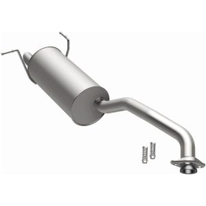 Bre Exhaust Exhaust Muffler, 7 Inch Diameter Round Aluminized Steel Case, Single 2 Inch Offset Inlet, Single 2 Inch Offset Outlet – 108-0246