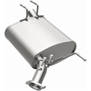 Bre Exhaust Exhaust Muffler, 11 Inch Width X 5 Inch Height Oval Aluminized Steel Case, Single 2-1/4 Inch Offset Inlet – 108-0275