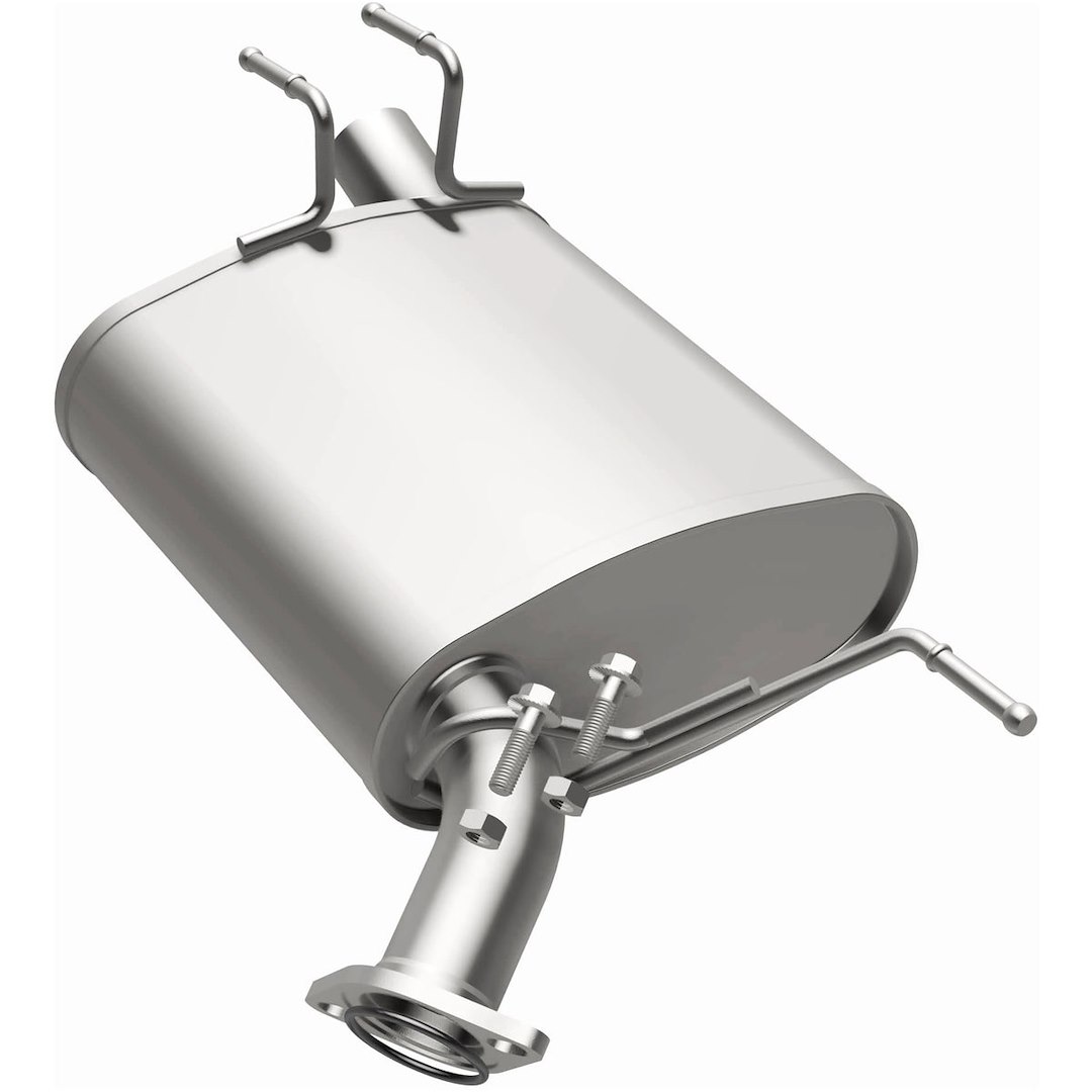 Bre Exhaust Exhaust Muffler, 11 Inch Width X 5 Inch Height Oval Aluminized Steel Case, Single 2-1/4 Inch Offset Inlet – 108-0275