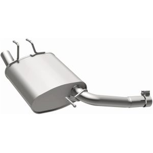 Bre Exhaust Exhaust Muffler, 11 Inch Width X 5 Inch Height Oval Aluminized Steel Case, Single 2-1/4 Inch Offset Inlet – 108-0276
