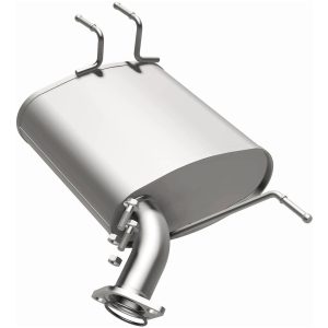 Bre Exhaust Exhaust Muffler, 11 Inch Width X 5 Inch Height Oval Aluminized Steel Case, Single 2 Inch Offset Inlet – 108-0277