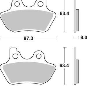 Brembo Brake Pad, Prime Line, Carbon Ceramic, Set of 2, 97.3 Millimeter Width X 63.4 Millimeter Height X 8 Millimeter Thickness – 07HD16CC