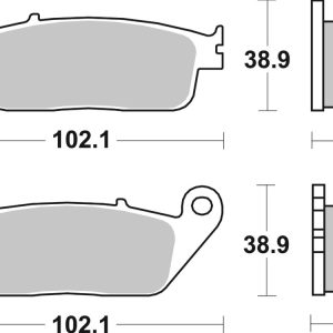 Brembo Brake Pad, Prime Line, Sintered Compound, Set of 2, 102.1 Millimeter Width X 38.9 Millimeter Height X 10.4 Millimeter Thickness – 07HO34SP