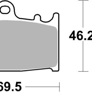 Brembo Brake Pad, Prime Line, Sintered Compound, Set of 2, 69.7 Millimeter Width X 46.2 Millimeter Height X 8.1 Millimeter Thickness – 07KA13SA