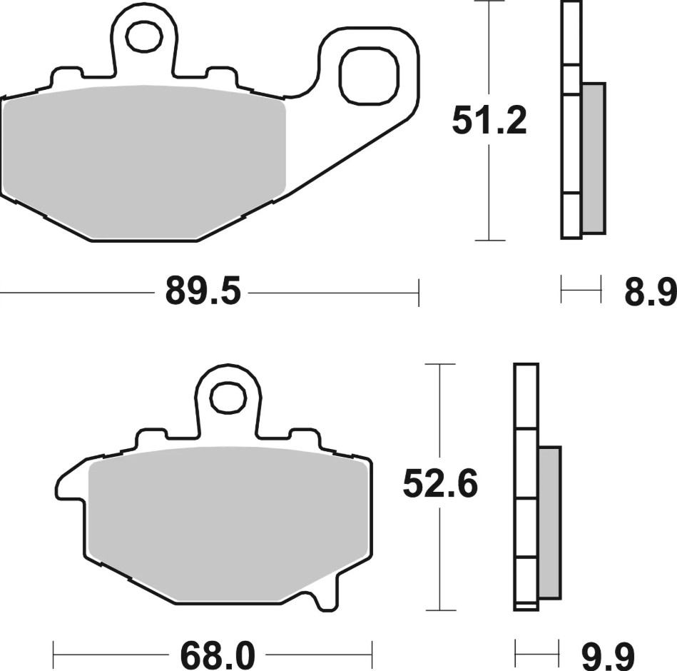 Brembo Brake Pad, Prime Line, Sintered Compound, Set of 2, 68 Millimeter Width X 52.6 Millimeter Height X 8.9 Millimeter Thickness – 07KA16SP