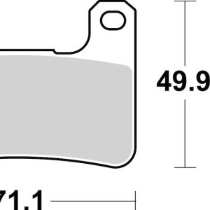 Brembo Brake Pad, Prime Line, Sintered Compound, Set of 2, 71.1 Millimeter Width X 49.9 Millimeter Height X 8 Millimeter Thickness – 07SU27SA