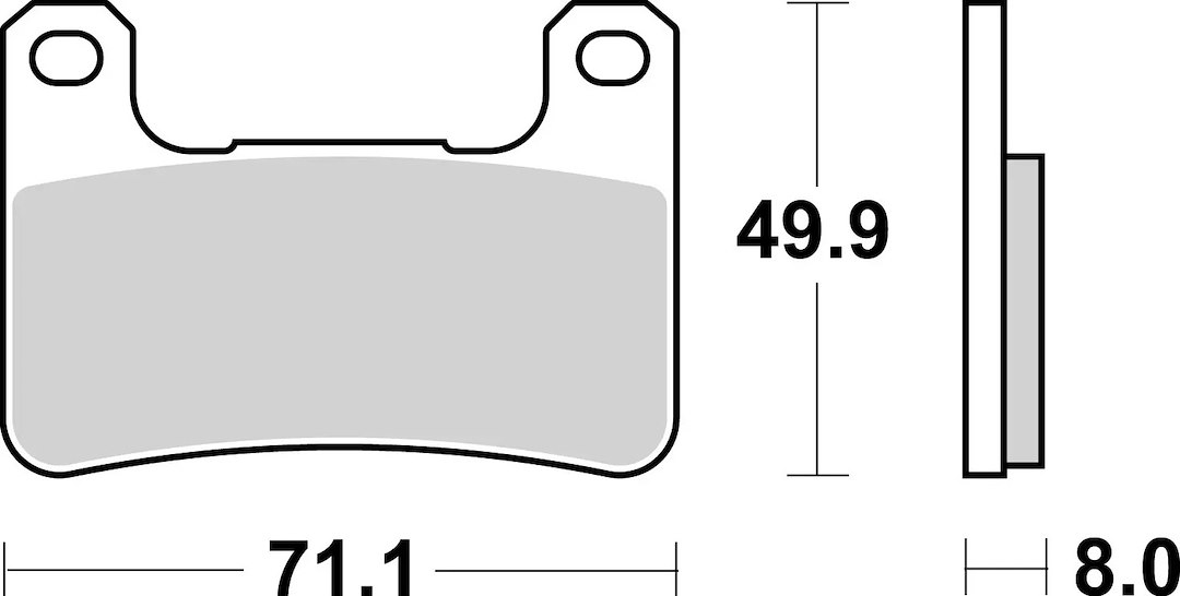 Brembo Brake Pad, Prime Line, Sintered Compound, Set of 2, 71.1 Millimeter Width X 49.9 Millimeter Height X 8 Millimeter Thickness – 07SU27SA