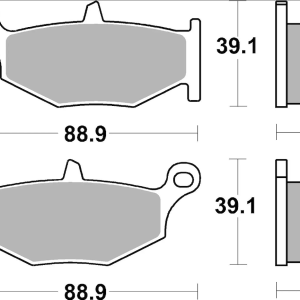 Brembo Brake Pad, Prime Line, Sintered Compound, Set of 2, 88.85 Millimeter Width X 39.1 Millimeter Height X 9.4 Millimeter Thickness – 07SU32SP