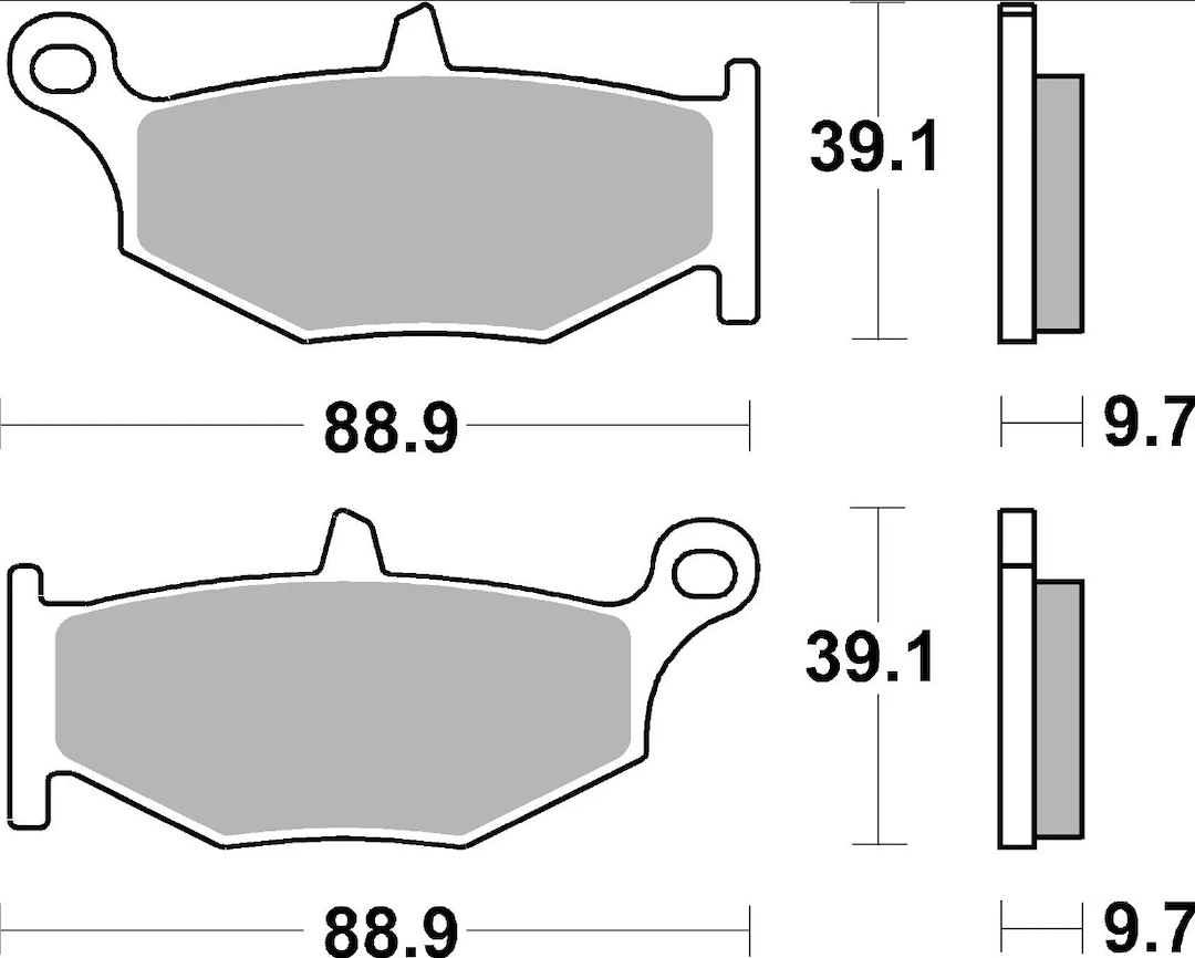 Brembo Brake Pad, Prime Line, Sintered Compound, Set of 2, 88.85 Millimeter Width X 39.1 Millimeter Height X 9.4 Millimeter Thickness – 07SU32SP