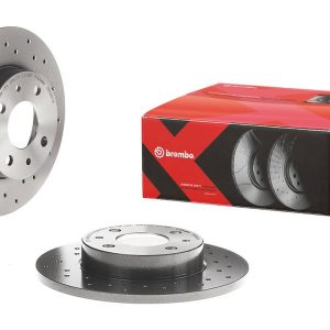 Brembo Brake Rotor, Xtra, Solid Cross Drilled, One Piece Design, Wheel Bolt Pattern 4 X 98 Millimeter – 0850851XC02