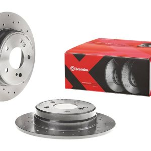 Brembo Brake Rotor, Xtra, Solid Cross Drilled, One Piece Design, Wheel Bolt Pattern 5 X 112 Millimeter – 0851783XC02