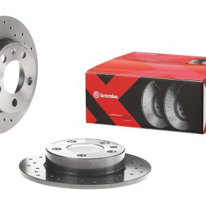 Brembo Brake Rotor, Xtra, Solid Cross Drilled, One Piece Design, Wheel Bolt Pattern 5 X 100 Millimeter – 0871651XC02