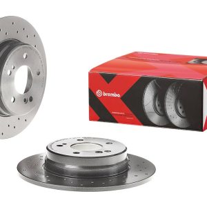 Brembo Brake Rotor, Xtra, Solid Cross Drilled, One Piece Design, Wheel Bolt Pattern 5 X 112 Millimeter – 0872112XC02