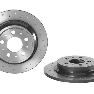 Brembo Brake Rotor, Xtra, Solid Cross Drilled, One Piece Design, Wheel Bolt Pattern 5 X 108 Millimeter – 0877651XC02