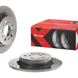 Brembo Brake Rotor, Xtra, Solid Cross Drilled, One Piece Design, Wheel Bolt Pattern 5 X 108 Millimeter – 0877651XC02