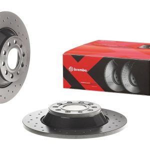 Brembo Brake Rotor, Xtra, Solid Cross Drilled, One Piece Design, Wheel Bolt Pattern 5 X 112 Millimeter – 0888432XC02