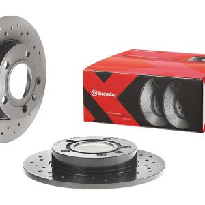 Brembo Brake Rotor, Xtra, Solid Cross Drilled, One Piece Design, Wheel Bolt Pattern 5 X 112 Millimeter – 0891361XC02