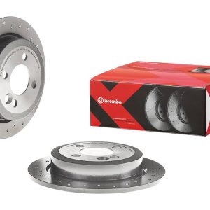Brembo Brake Rotor, Xtra, Solid Cross Drilled, One Piece Design, Wheel Bolt Pattern 4 X 100 Millimeter – 0891632XC02
