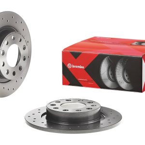 Brembo Brake Rotor, Xtra, Solid Cross Drilled, One Piece Design, Wheel Bolt Pattern 5 X 110 Millimeter – 0894604XC02
