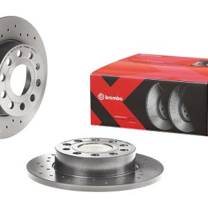 Brembo Brake Rotor, Xtra, Solid Cross Drilled, One Piece Design, Wheel Bolt Pattern 5 X 112 Millimeter – 0894881XC02