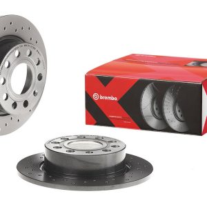 Brembo Brake Rotor, Xtra, Solid Cross Drilled, One Piece Design, Wheel Bolt Pattern 5 X 112 Millimeter – 0895021XC02
