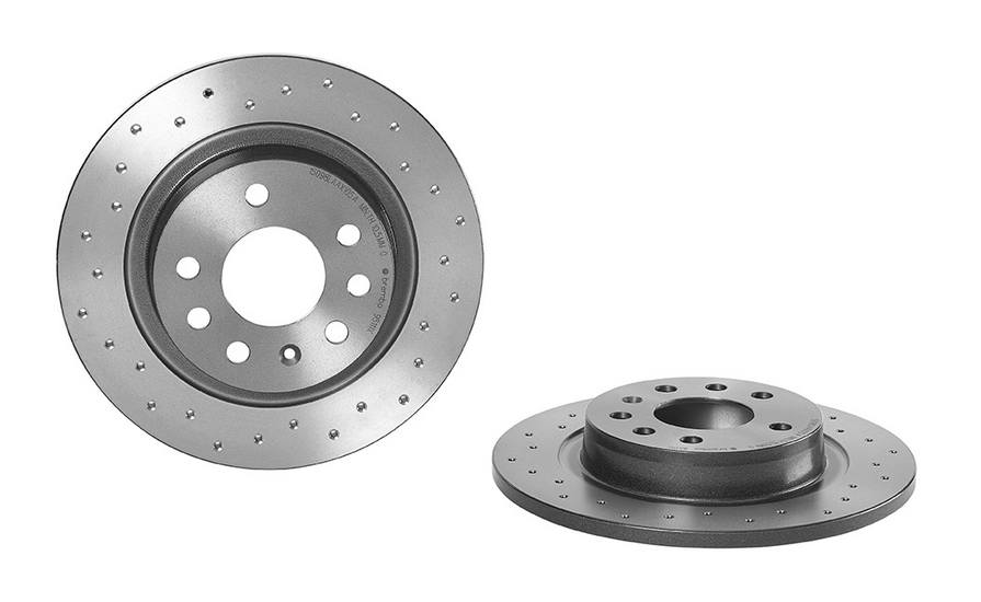 Brembo Brake Rotor, Xtra, Solid Cross Drilled, One Piece Design, Wheel Bolt Pattern 5 X 110 Millimeter – 0895111XC02
