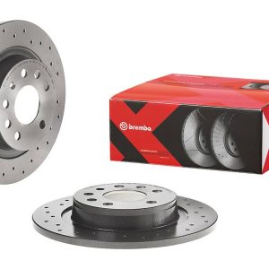 Brembo Brake Rotor, Xtra, Solid Cross Drilled, One Piece Design, Wheel Bolt Pattern 5 X 110 Millimeter – 0895111XC02