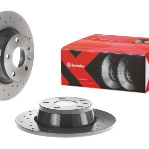 Brembo Brake Rotor, Xtra, Solid Cross Drilled, One Piece Design, Wheel Bolt Pattern 5 X 112 Millimeter – 0897691XC02