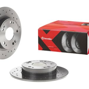 Brembo Brake Rotor, Xtra, Solid Cross Drilled, One Piece Design, Wheel Bolt Pattern 5 X 114.3 Millimeter – 08A1471XC02