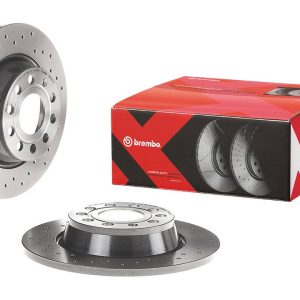 Brembo Brake Rotor, Xtra, Solid Cross Drilled, One Piece Design, Wheel Bolt Pattern 5 X 112 Millimeter – 08A2021XC02