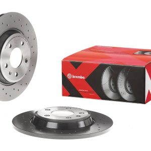 Brembo Brake Rotor, Xtra, Solid Cross Drilled, One Piece Design, Wheel Bolt Pattern 5 X 112 Millimeter – 08A7591XC02